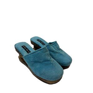 Vintage CHA CHA  Wood Carved Wedge clog Womens Size 6.5